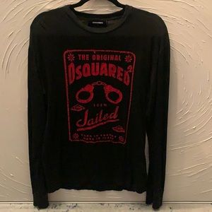 Men’s DSquared Black Long Sleeve Printed T.